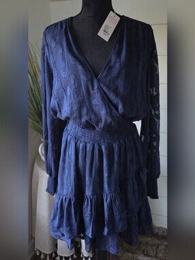 NWT Lilly Pulitzer Navy Cristiana Mini Dress Swirl Clip 14 Quiet Luxury 015174